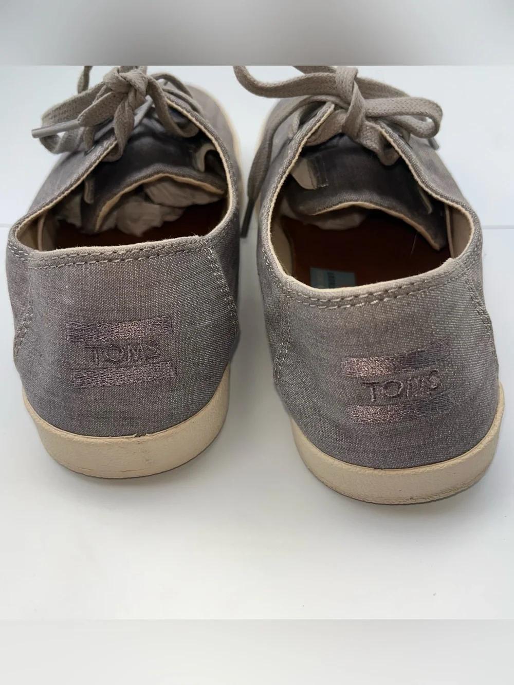 Toms Men's Textured Gray Canvas Lace-Up Sneakers